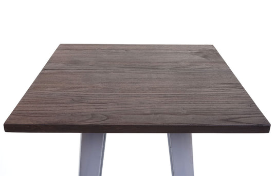 Cosmo Casa - Hoge tafel - Bistro - Metaal & Hout - Grijs - 107×60×60 cm