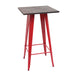 Cosmo Casa - Hoge tafel - Bistro - Metaal & Hout - Rood - 107×60×60 cm