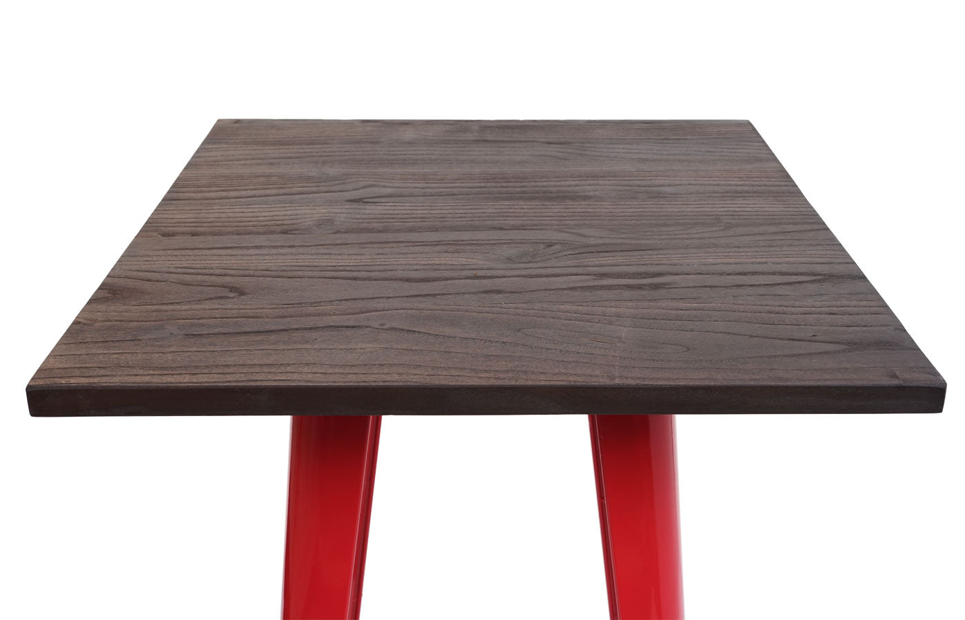 Cosmo Casa - Hoge tafel - Bistro - Metaal & Hout - Rood - 107×60×60 cm