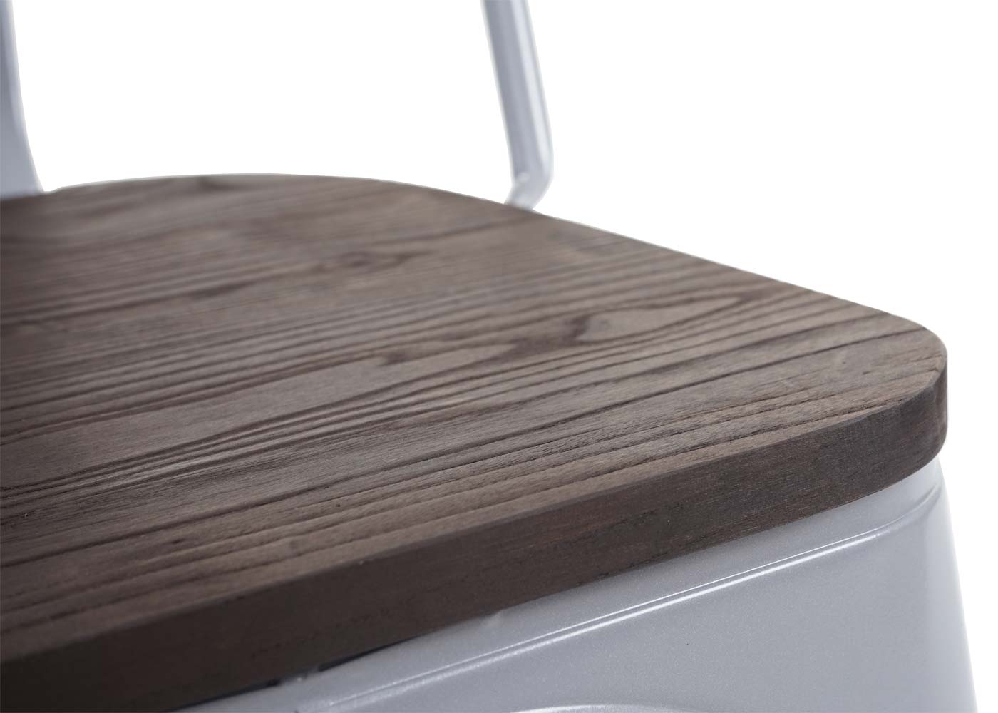 Cosmo Casa - Set van 2 Bistrostoelen - Stapelbaar - Metaal & Hout - Grijs