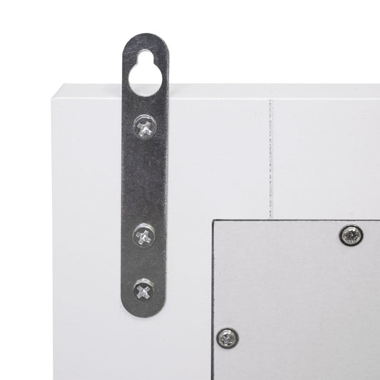 Cosmo Casa - Wandspiegel - Met opbergruimte - Hout - Wit - 58×59×12 cm