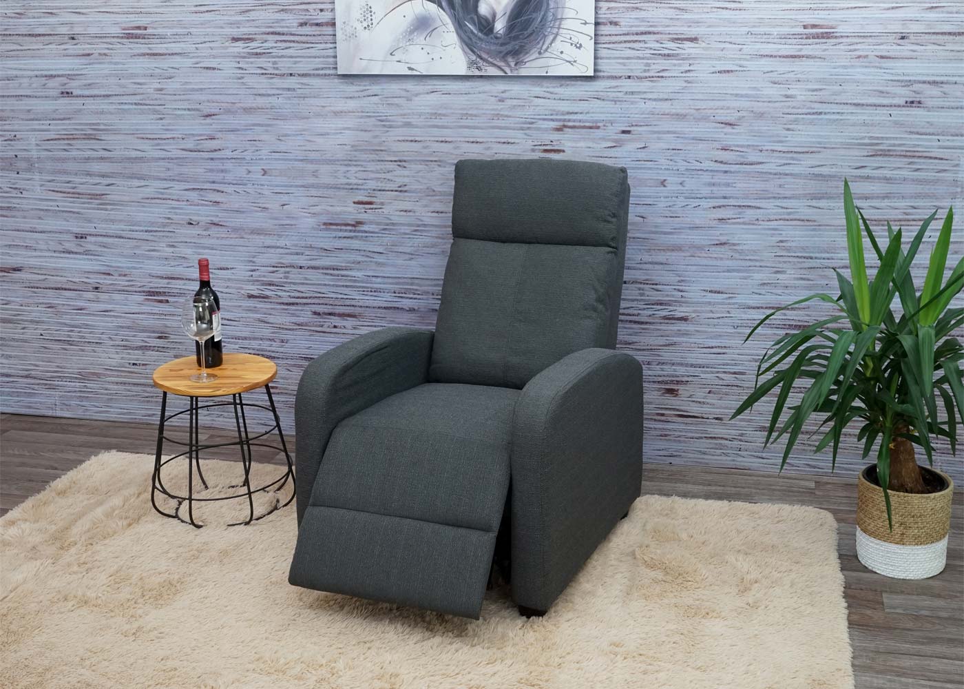 Cosmo Casa - TV-fauteuil - Verstelbaar - Textiel - Lichtgrijs
