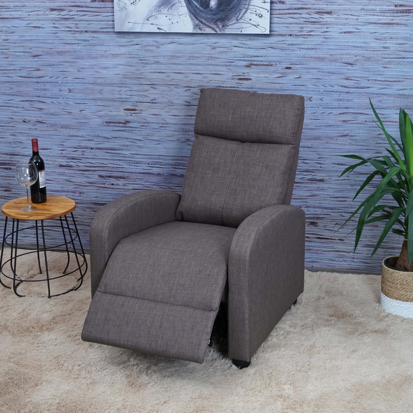 Cosmo Casa - TV-fauteuil - Verstelbaar - Textiel - Grijsbruin