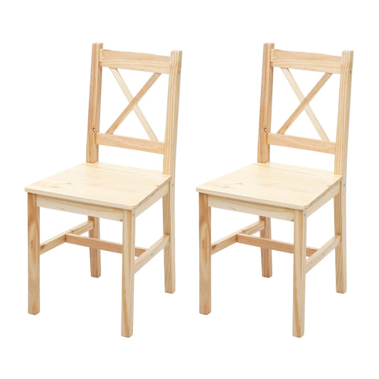 Cosmo Casa - Set van 2 Eetkamerstoelen - Landhuis - Massief hout - Grenen geglazuurd