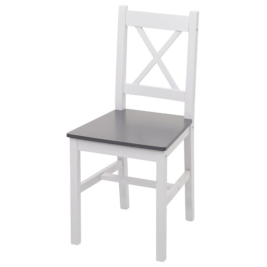 Cosmo Casa - Eetkamerset - Landhuis - Massief hout - Witgrijs - 110 cm