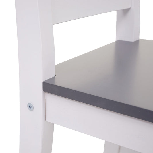 Cosmo Casa - Eetkamerset - Landhuis - Massief hout - Witgrijs - 110 cm