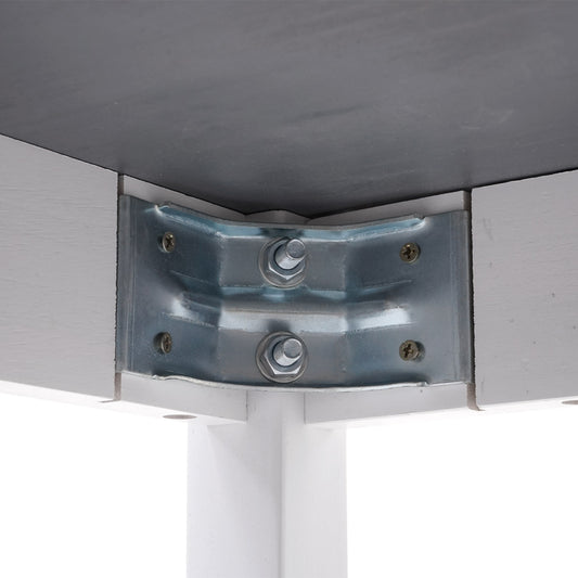 Cosmo Casa - Eetkamerset - Landhuis - Massief hout - Witgrijs - 110 cm