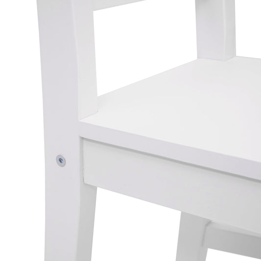 Cosmo Casa - Eetkamerset - Landhuis - Massief hout - Wit - 110 cm