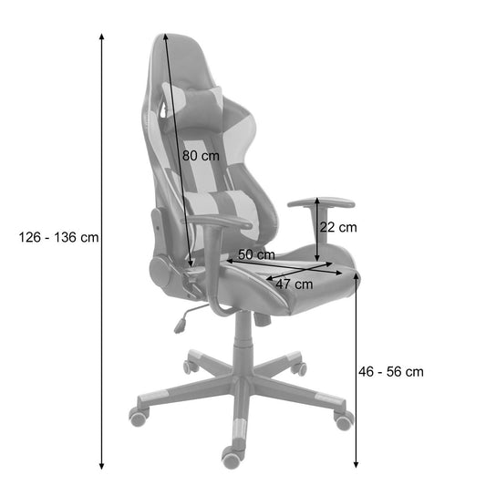 Cosmo Casa - Bureaustoel - Gaming - Kunstleer - Zwart & Rood