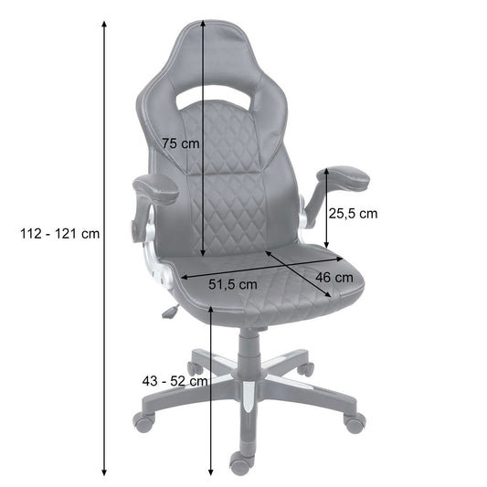 Cosmo Casa - Bureaustoel - Directie - Kunstleer - Wit