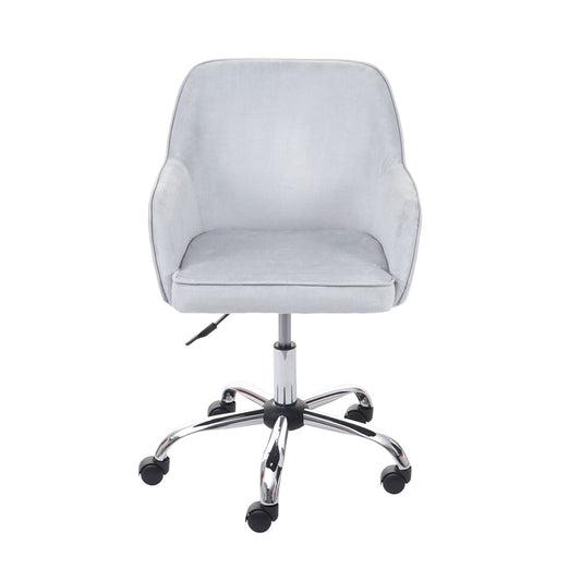 Cosmo Casa - Bureaustoel - Retro - Fluweel - Grijs