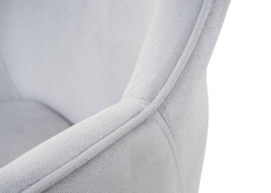 Cosmo Casa - Bureaustoel - Retro - Fluweel - Grijs