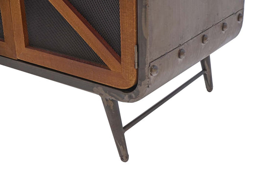 Cosmo Casa - Sideboard - Industrieel - Hout & Metaal - Bruin-Zwart - 80×126×38 cm