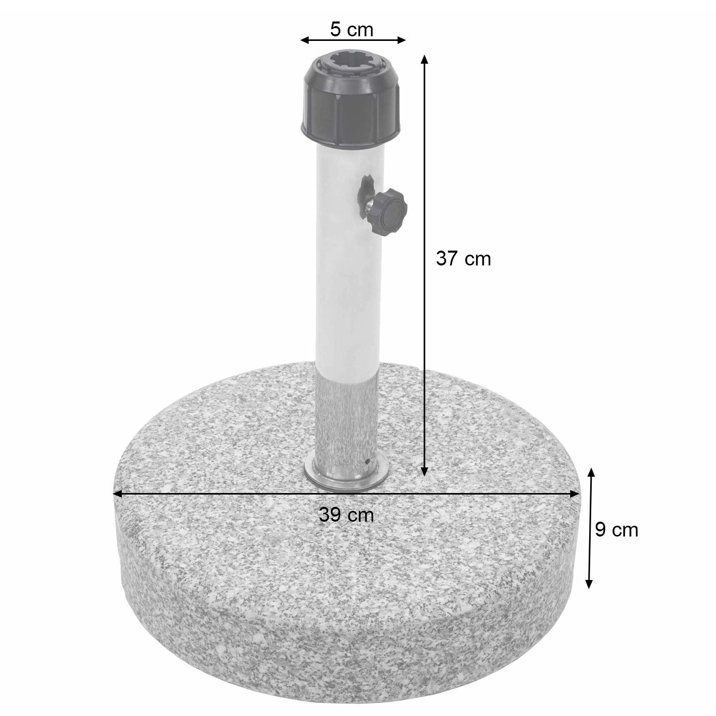 Cosmo Casa - Parasolstandaard - Paraplubak - Graniet - Grijs - Rond - 24 kg