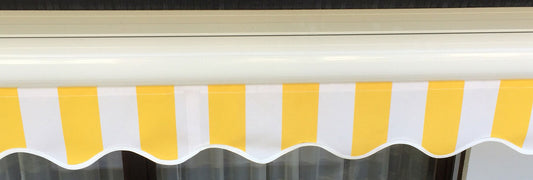 Cosmo Casa - Elektrisch cassettescherm - Volledige cassettevolant - Polyester - Geel/wit - 4,5 x 3 m