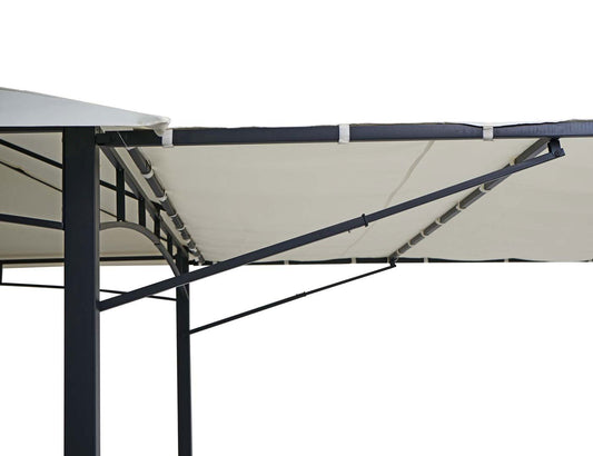 Cosmo Casa - Pergola - Verplaatsbare zijwand - Staal - Crèmebeige - 2,5×2,5 m