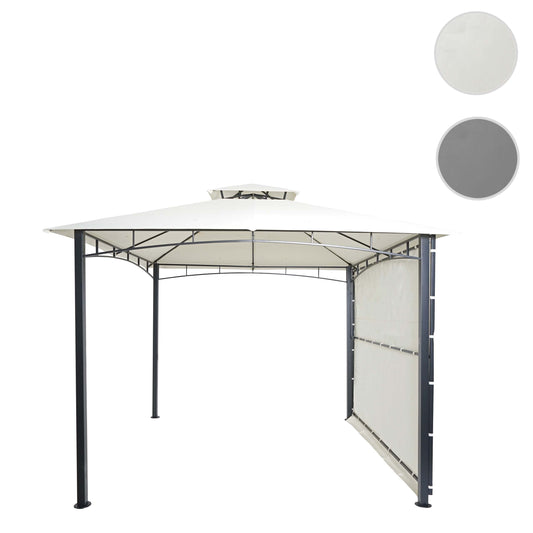 Cosmo Casa - Pergola - Verplaatsbare zijwand - Staal - Crèmebeige - 2,5×2,5 m