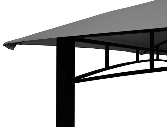 Cosmo Casa - Pergola - Verplaatsbare zijwand - Staal - Grijs - 2,5×2,5 m