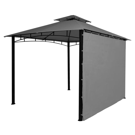 Cosmo Casa - Pergola - Verplaatsbare zijwand - Staal - Grijs - 2,5×2,5 m