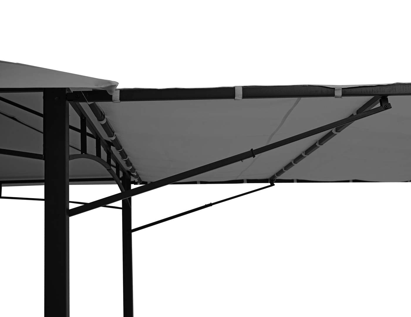 Cosmo Casa - Pergola - Verplaatsbare zijwand - Staal - Grijs - 2,5×2,5 m