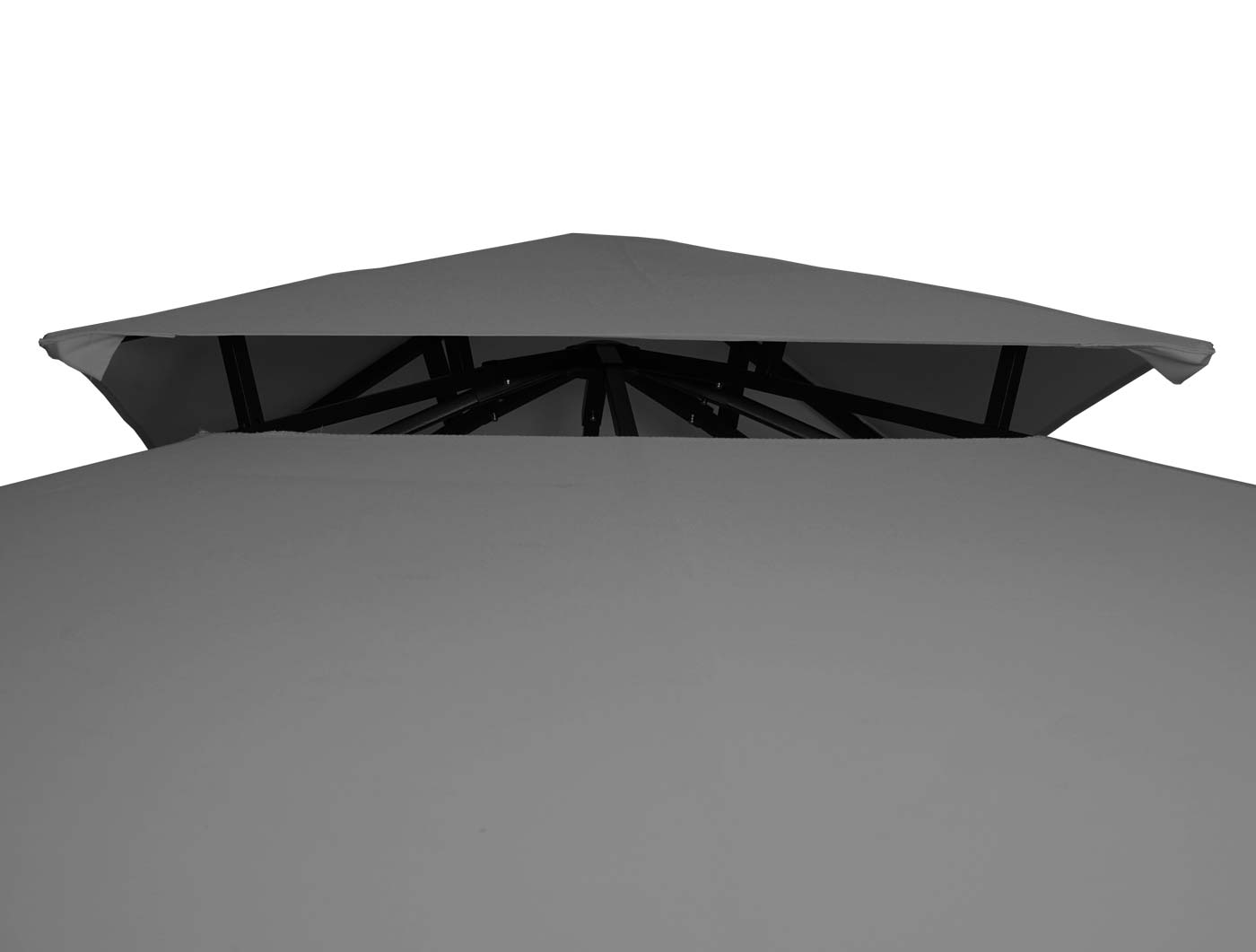 Cosmo Casa - Pergola - Verplaatsbare zijwand - Staal - Grijs - 2,5×2,5 m