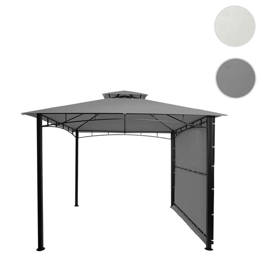 Cosmo Casa - Pergola - Verplaatsbare zijwand - Staal - Grijs - 2,5×2,5 m