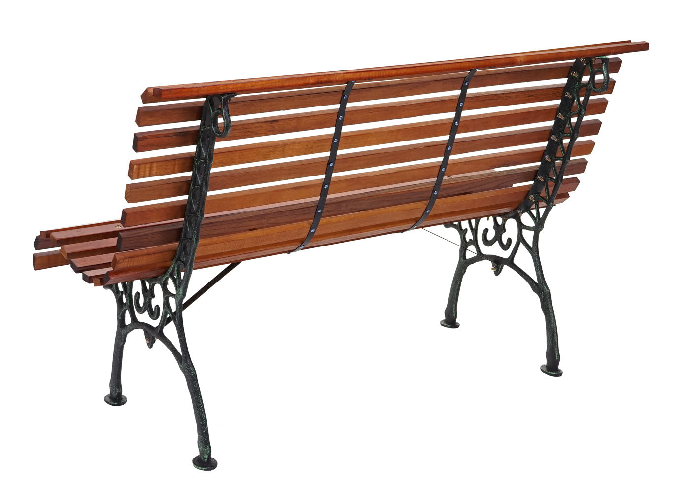 Cosmo Casa - Tuinbank - Parkbank - Hout & Gietijzer - Bruin - 122 cm - 22 kg