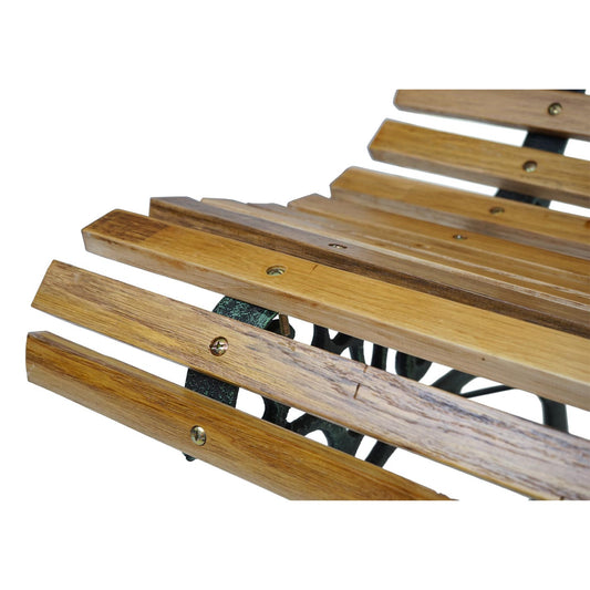 Cosmo Casa - Tuinbank - Park - Hout & Gietijzer - Lichtbruin - 122 cm - 22 kg