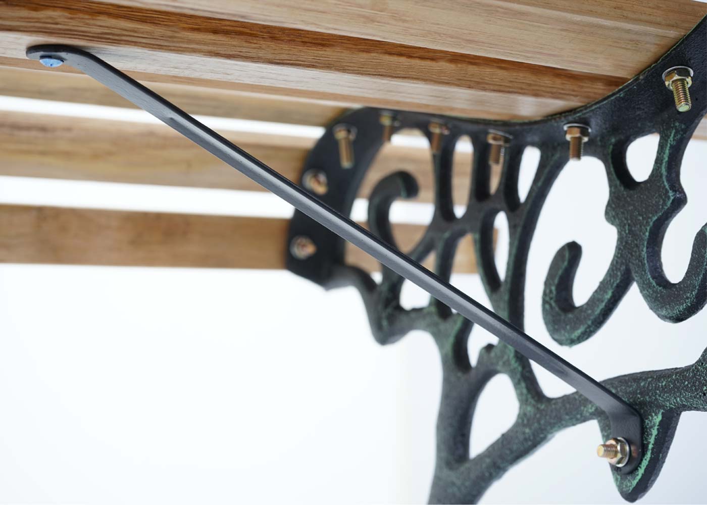 Cosmo Casa - Tuinbank - Park - Hout & Gietijzer - Lichtbruin - 122 cm - 22 kg