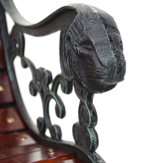 Cosmo Casa - Tuinbank - Parkbank - Hout & Gietijzer - Bruin - 125 cm - 20 kg