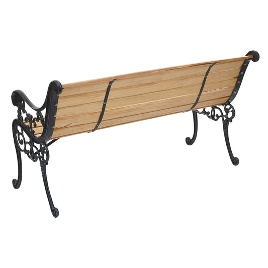 Cosmo Casa - Tuinbank - Parkbank - Hout & Gietijzer - Lichtbruin - 125 cm - 20 kg