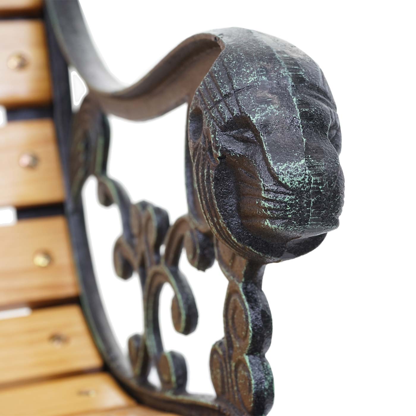 Cosmo Casa - Tuinbank - Parkbank - Hout & Gietijzer - Lichtbruin - 125 cm - 20 kg