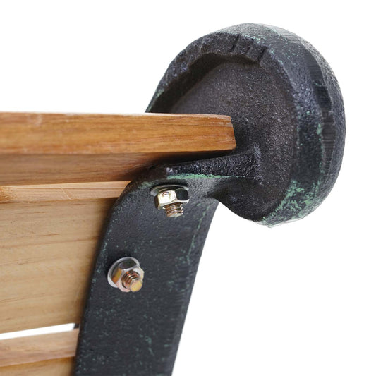 Cosmo Casa - Tuinbank - Parkbank - Hout & Gietijzer - Lichtbruin - 125 cm - 20 kg