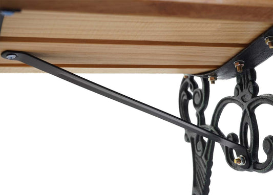 Cosmo Casa - Tuinbank - Parkbank - Hout & Gietijzer - Lichtbruin - 125 cm - 20 kg