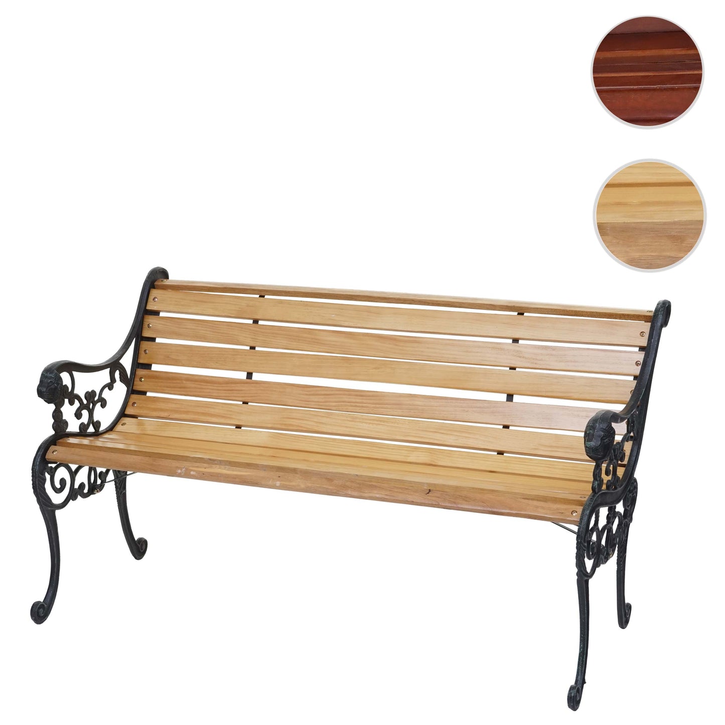 Cosmo Casa - Tuinbank - Parkbank - Hout & Gietijzer - Lichtbruin - 125 cm - 20 kg