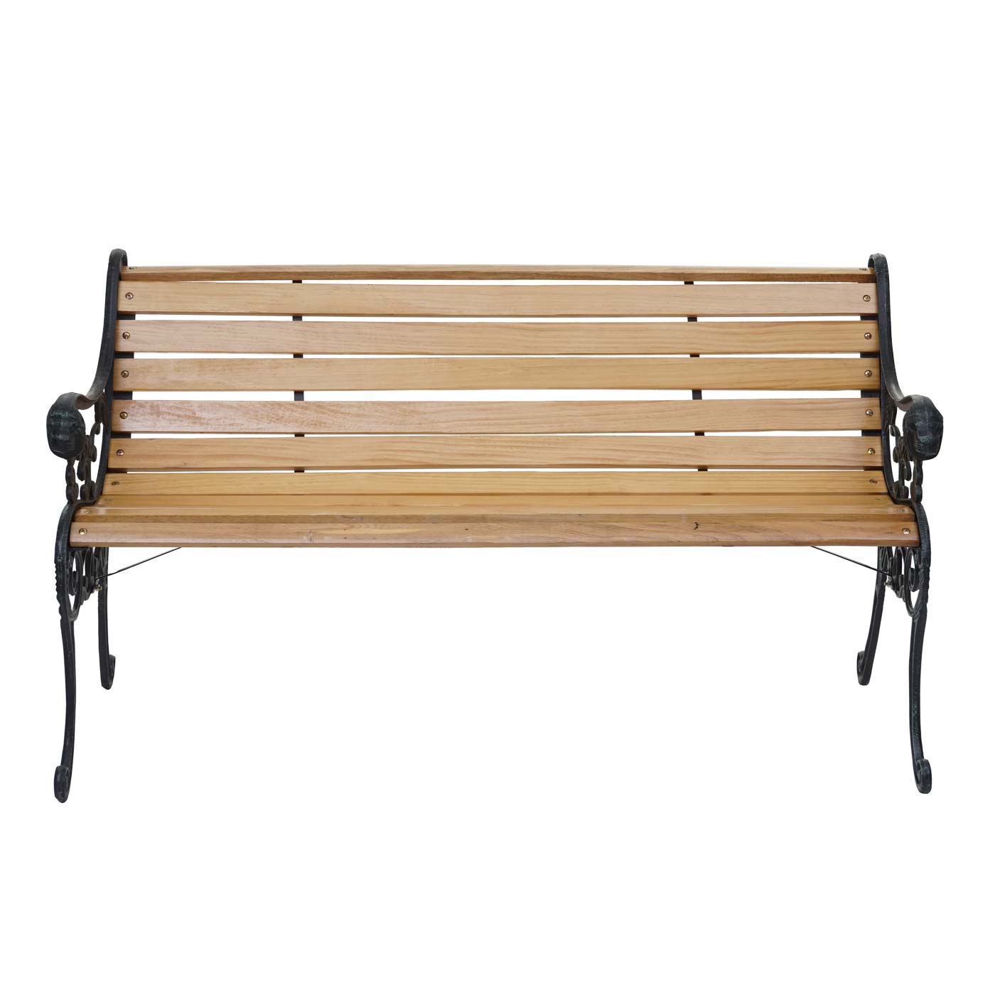 Cosmo Casa - Tuinbank - Parkbank - Hout & Gietijzer - Lichtbruin - 125 cm - 20 kg