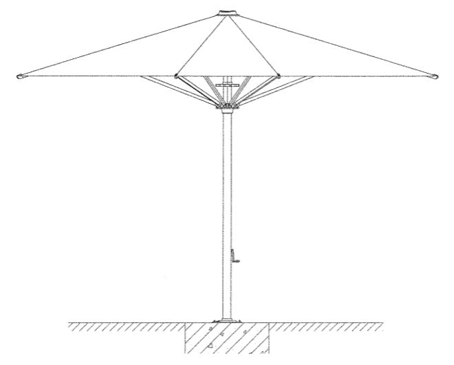 Cosmo Casa - Restaurantparasol - XXL - Polyester & Aluminium - Beige - 5×5 m (Ø 7,2 m) - 75 kg
