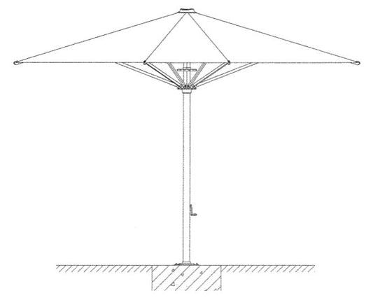 Cosmo Casa - Restaurantparasol - XXL - Polyester & Aluminium - Beige - 5×5 m (Ø 7,2 m) - 75 kg