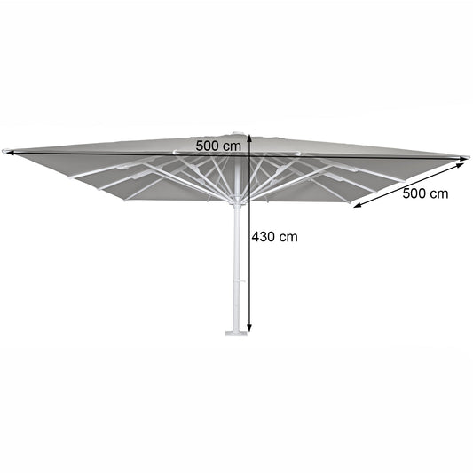 Cosmo Casa - Restaurantparasol - XXL - Polyester & Aluminium - Beige - 5×5 m (Ø 7,2 m) - 75 kg
