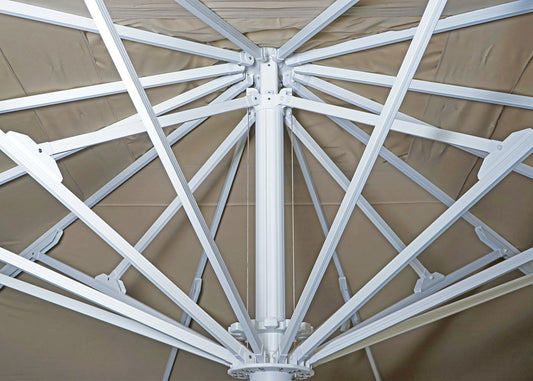 Cosmo Casa - Restaurantparasol - XXL - Polyester & Aluminium - Beige - 5×5 m (Ø 7,2 m) - 75 kg