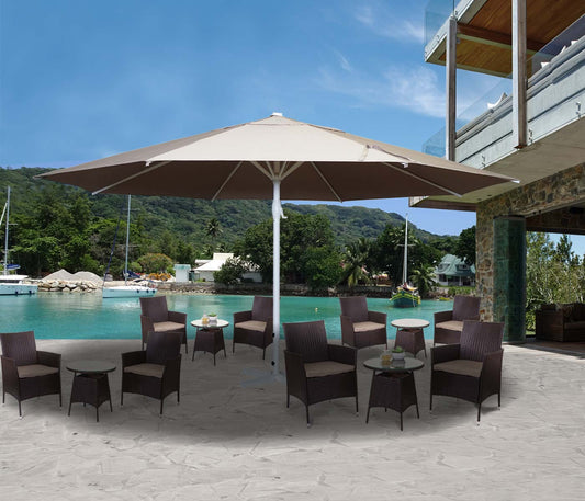 Cosmo Casa - Parasol - Zonder voet - Polyester & Aluminium - Crème-Beige - 5 m