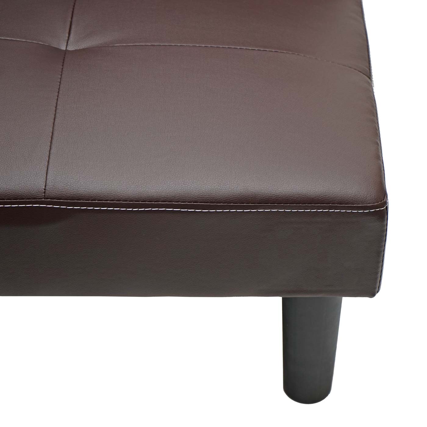 Cosmo Casa - 3-zitsbank - Slaapbank - Kunstleer - Bruin - 195 cm