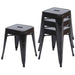 Cosmo Casa - Set van 4 Krukken - Stapelbaar - Metaal - Zwart