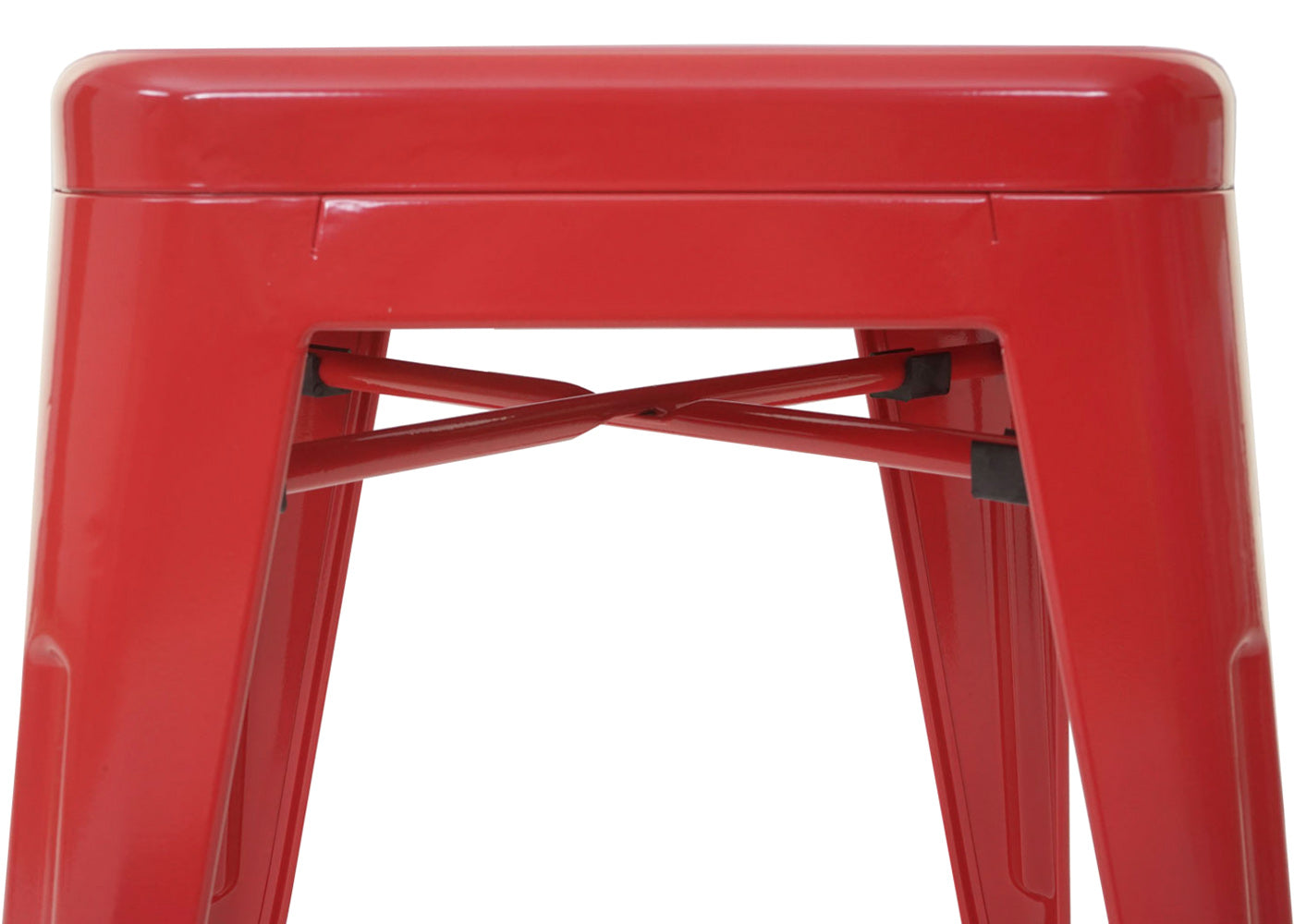 Cosmo Casa - Set van 4 Krukken - Stapelbaar - Metaal - Rood