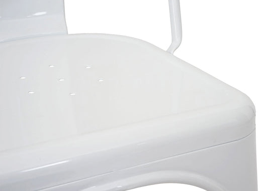 Cosmo Casa - Set van 4 Stoelen - Stapelbaar - Metaal - Wit