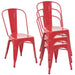Cosmo Casa - Set van 4 Stoelen - Stapelbaar - Metaal - Rood