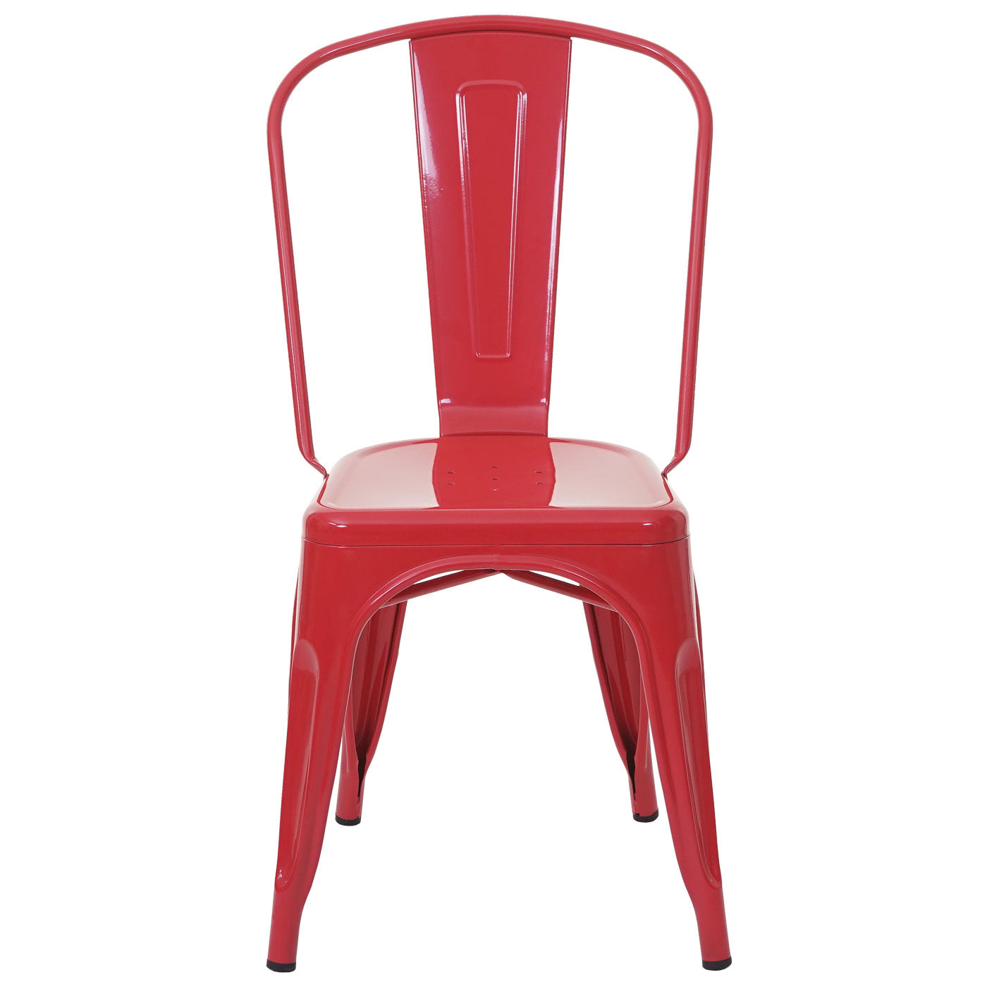 Cosmo Casa - Set van 4 Stoelen - Stapelbaar - Metaal - Rood
