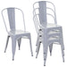 Cosmo Casa - Set van 4 Stoelen - Stapelbaar - Metaal - Grijs