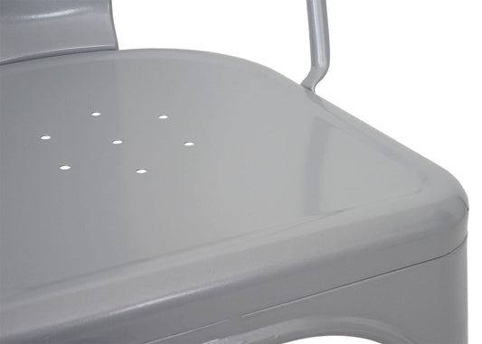 Cosmo Casa - Set van 4 Stoelen - Stapelbaar - Metaal - Grijs