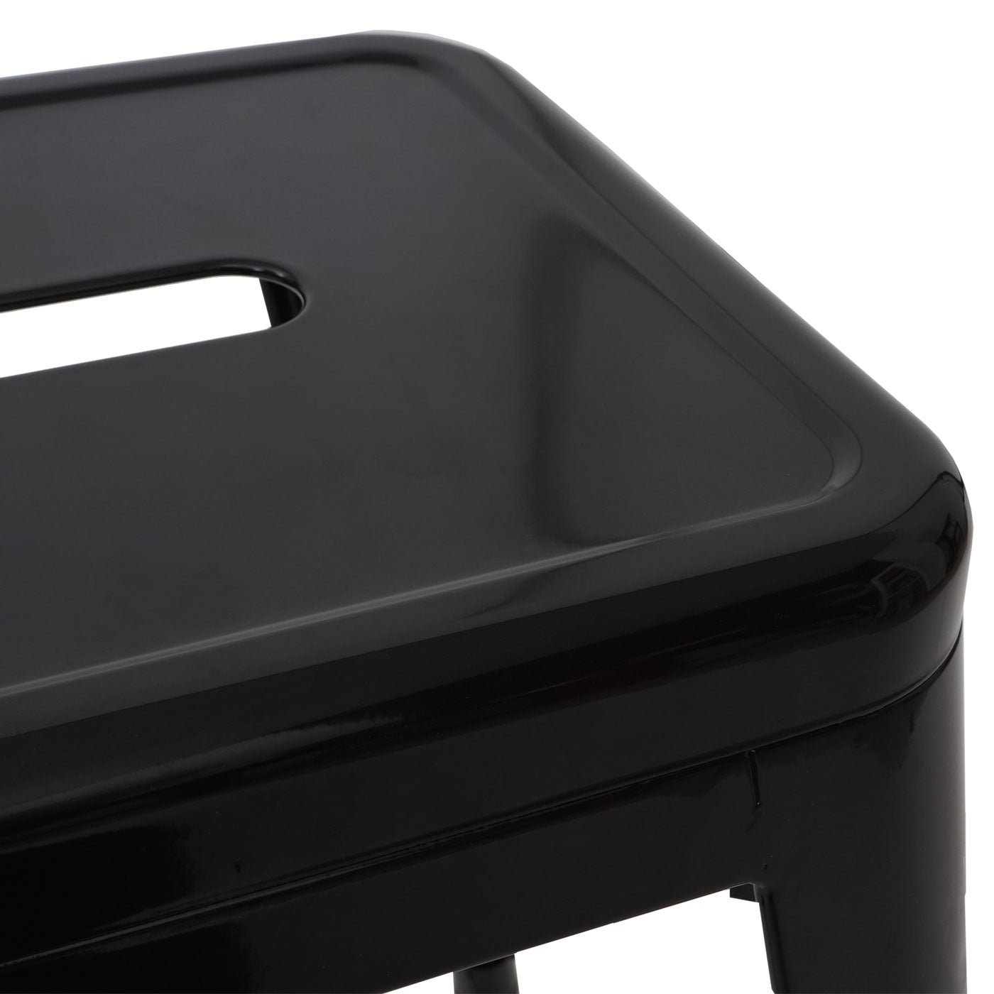 Cosmo Casa - Set van 2 Barkrukken - Stapelbaar - Metaal - Zwart